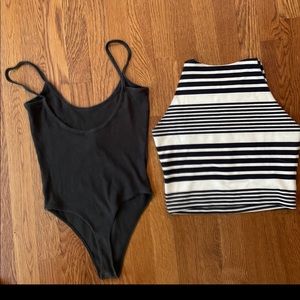 American apparel size medium bodysuit cropped top